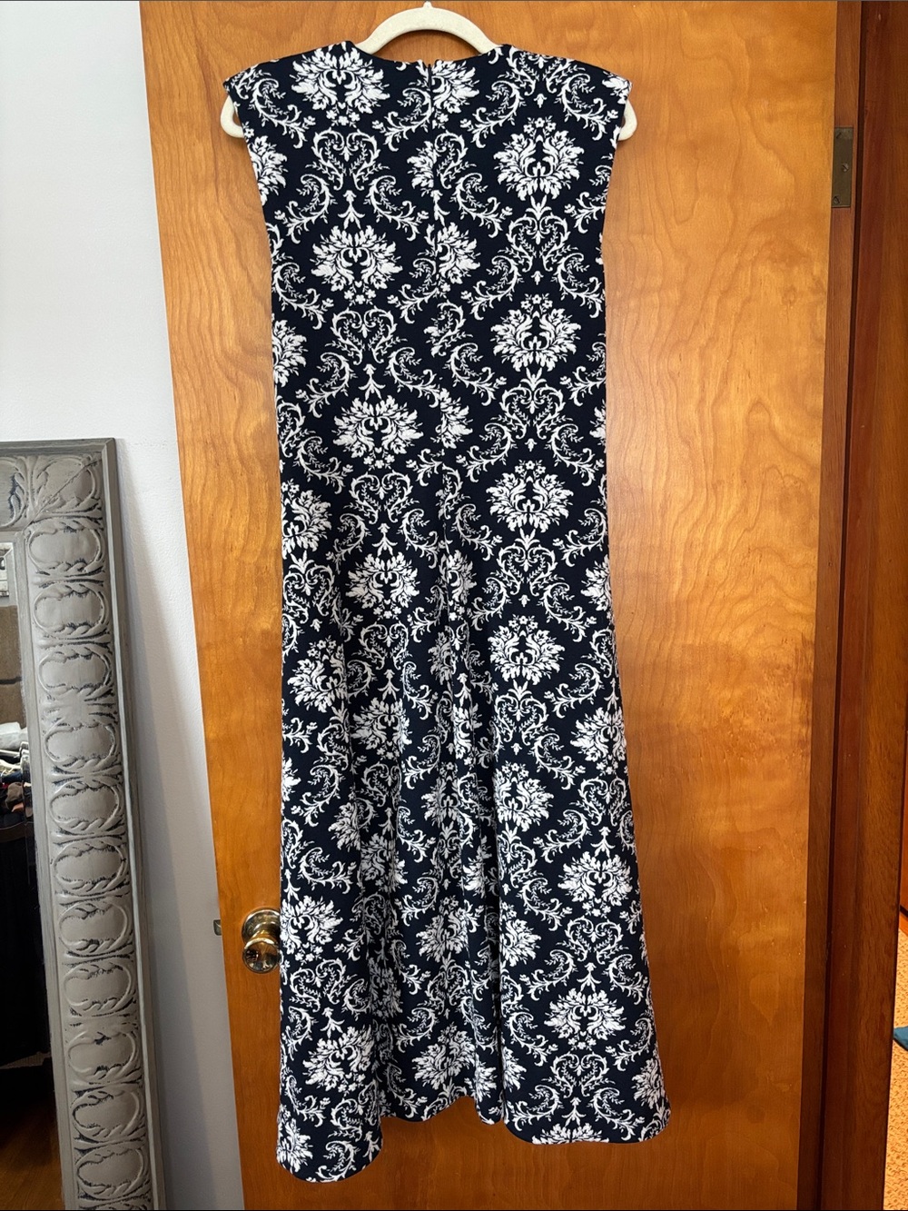 ME+EM Navy and White Damask Midi Dress - Picture 6 of 8